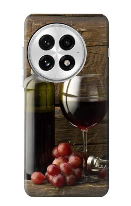 S1316 Raisins Bouteille et un verre de vin rouge Etui Coque Housse pour OnePlus 13