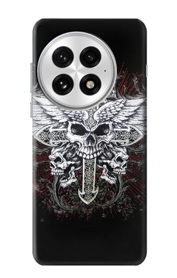 S1434 Crâne Tatouage Motard Aile Etui Coque Housse pour OnePlus 13