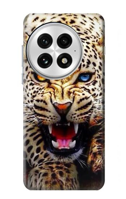 S1932 Bleu yeux Léopard Etui Coque Housse pour OnePlus 13