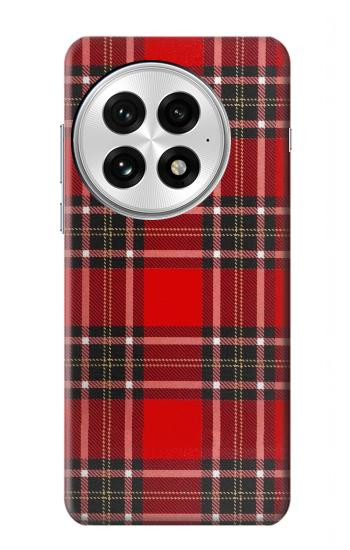 S2374 Motif Tartan Rouge Etui Coque Housse pour OnePlus 13