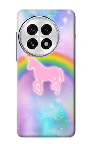 S3070 Arc en ciel pastel ciel Licorne Etui Coque Housse pour OnePlus 13