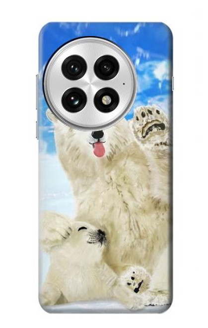 S3794 Ours polaire arctique amoureux de la peinture de phoque Etui Coque Housse pour OnePlus 13