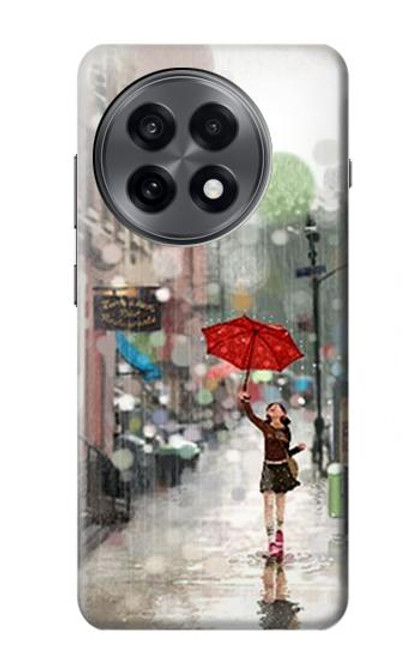 S0108 Fille sous la pluie Etui Coque Housse pour OnePlus 13R