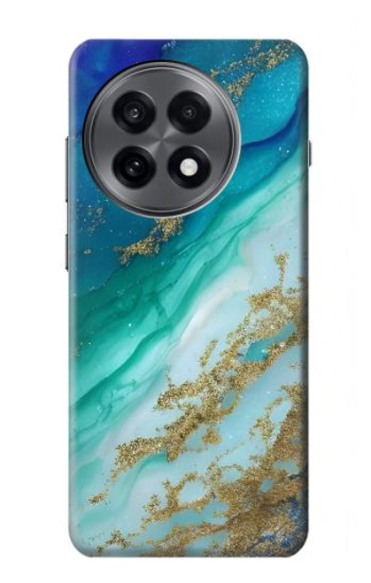 S3920 Couleur bleu océan abstrait émeraude mélangée Etui Coque Housse pour OnePlus 13R
