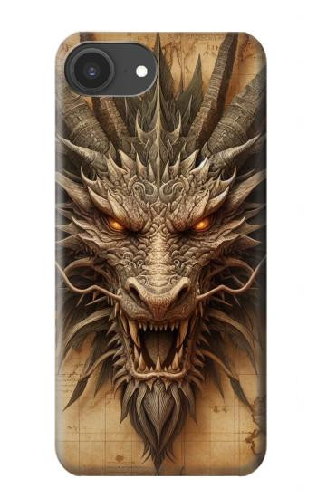 S3981 Vieille carte avec tête de dragon Etui Coque Housse pour iPhone 16e, 17e