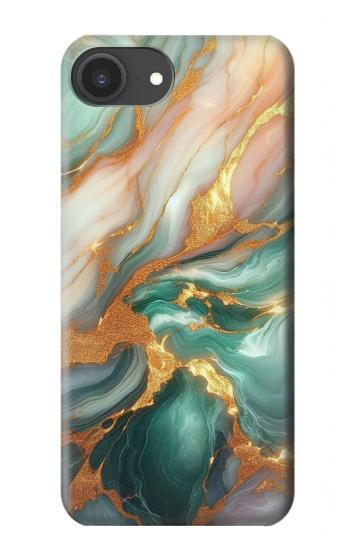 S3993 Vinages dorés en marbre vert Etui Coque Housse pour iPhone 16e, 17e