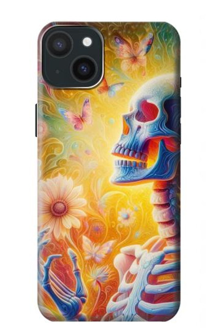 S3976 Squelette coloré Etui Coque Housse pour iPhone 15 Plus