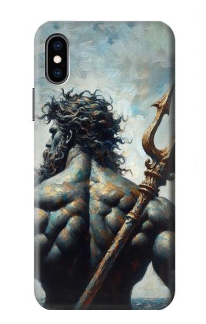 S4010 Trident de Poséidon, Dieu de la mer Etui Coque Housse pour iPhone X, iPhone XS