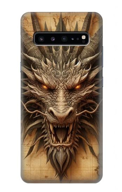 S3981 Vieille carte avec tête de dragon Etui Coque Housse pour Samsung Galaxy S10 5G