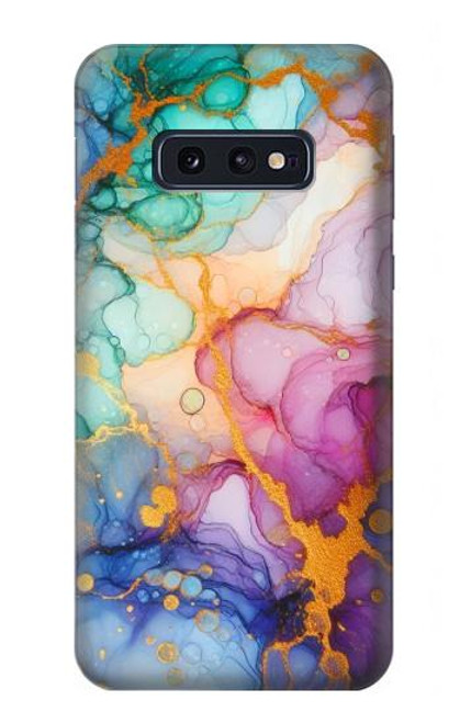 S4001 Lilas abstrait multicolore, émeraude Etui Coque Housse pour Samsung Galaxy S10e