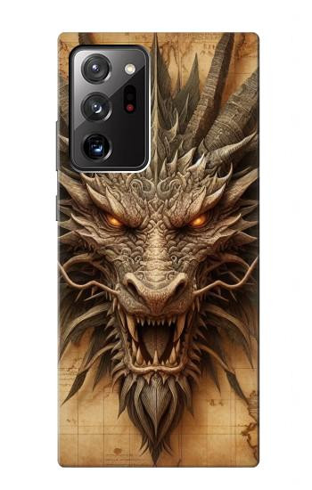 S3981 Vieille carte avec tête de dragon Etui Coque Housse pour Samsung Galaxy Note 20 Ultra, Ultra 5G
