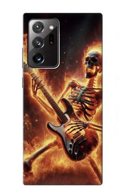 S3984 Squelette de feu jouant de la guitare Etui Coque Housse pour Samsung Galaxy Note 20 Ultra, Ultra 5G