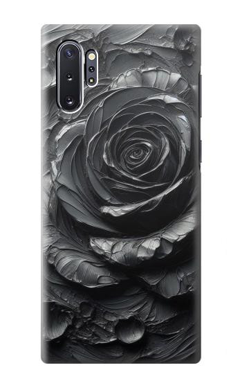 S3969 Rose noire, coup de pinceau dur Etui Coque Housse pour Samsung Galaxy Note 10 Plus