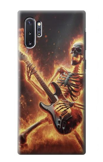 S3984 Squelette de feu jouant de la guitare Etui Coque Housse pour Samsung Galaxy Note 10 Plus