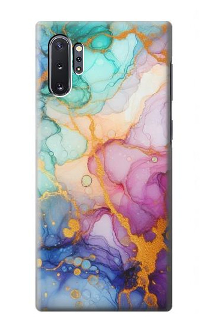 S4001 Lilas abstrait multicolore, émeraude Etui Coque Housse pour Samsung Galaxy Note 10 Plus