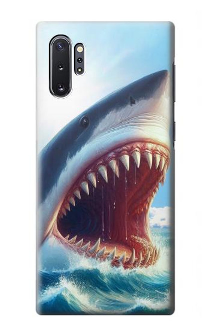 S4004 Peinture à l'huile Requin géant Etui Coque Housse pour Samsung Galaxy Note 10 Plus