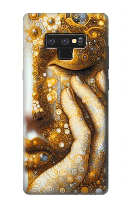 S4026 Femmes pleurant une larme dorée Etui Coque Housse pour Note 9 Samsung Galaxy Note9