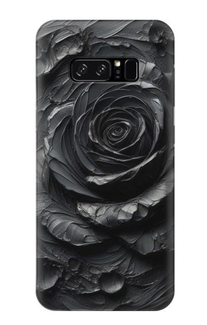 S3969 Rose noire, coup de pinceau dur Etui Coque Housse pour Note 8 Samsung Galaxy Note8