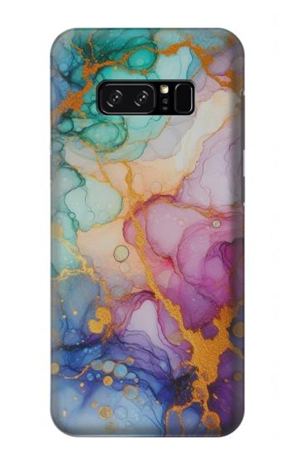S4001 Lilas abstrait multicolore, émeraude Etui Coque Housse pour Note 8 Samsung Galaxy Note8