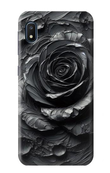 S3969 Rose noire, coup de pinceau dur Etui Coque Housse pour Samsung Galaxy A10e