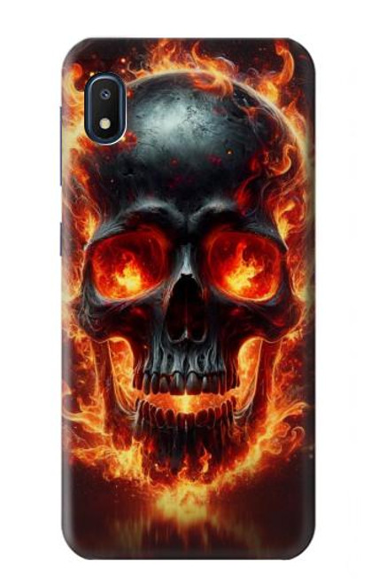 S3986 Crâne de feu Etui Coque Housse pour Samsung Galaxy A10e