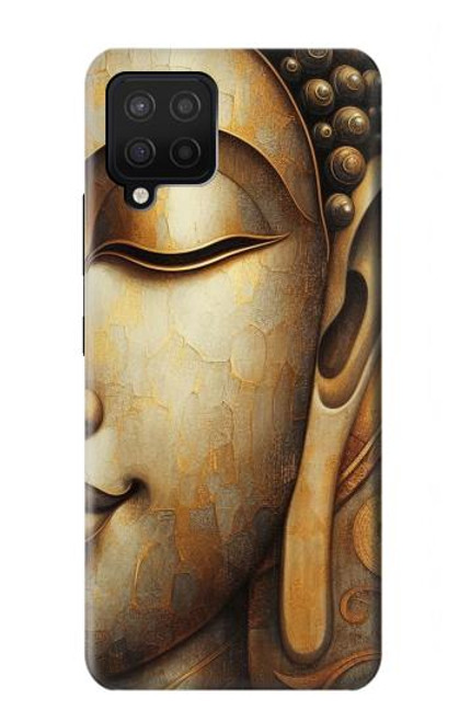 S4022 Visage de Bouddha vintage style doré Etui Coque Housse pour Samsung Galaxy A12