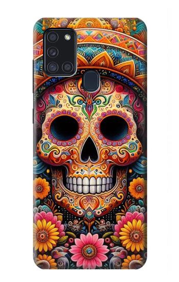 S3999 Peinture de crâne mexicain Etui Coque Housse pour Samsung Galaxy A21s