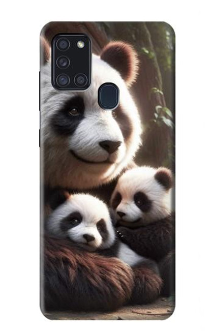 S4008 Famille de pandas Etui Coque Housse pour Samsung Galaxy A21s
