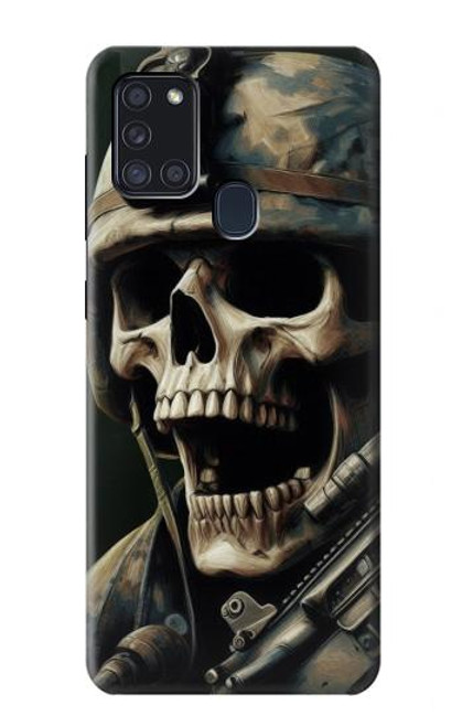 S4017 Crâne de soldat Etui Coque Housse pour Samsung Galaxy A21s