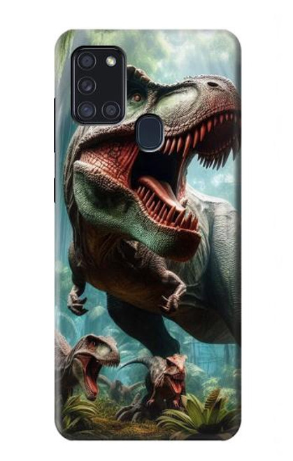 S4021 Dinosaure T-rex Jurassique Etui Coque Housse pour Samsung Galaxy A21s