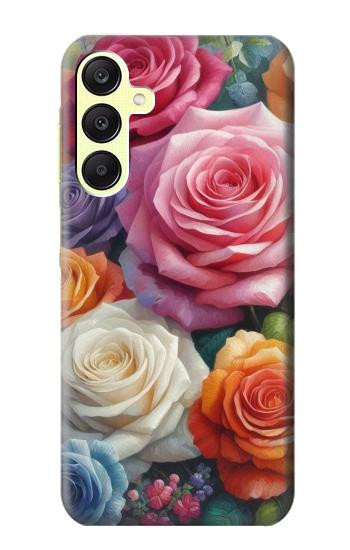 S3975 Peinture de roses colorées Etui Coque Housse pour Samsung Galaxy A25 5G