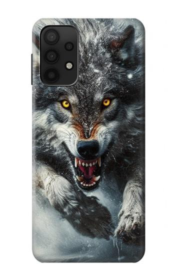 S3965 Loup en colère courant Etui Coque Housse pour Samsung Galaxy A32 5G