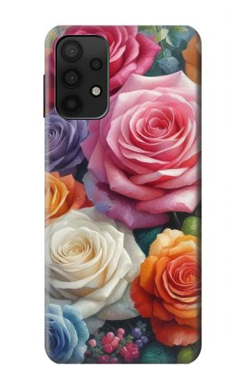 S3975 Peinture de roses colorées Etui Coque Housse pour Samsung Galaxy A32 5G