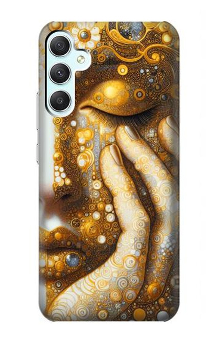 S4026 Femmes pleurant une larme dorée Etui Coque Housse pour Samsung Galaxy A34 5G