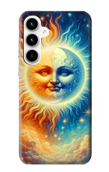 S3966 Soleil artistique et lune Etui Coque Housse pour Samsung Galaxy A35 5G