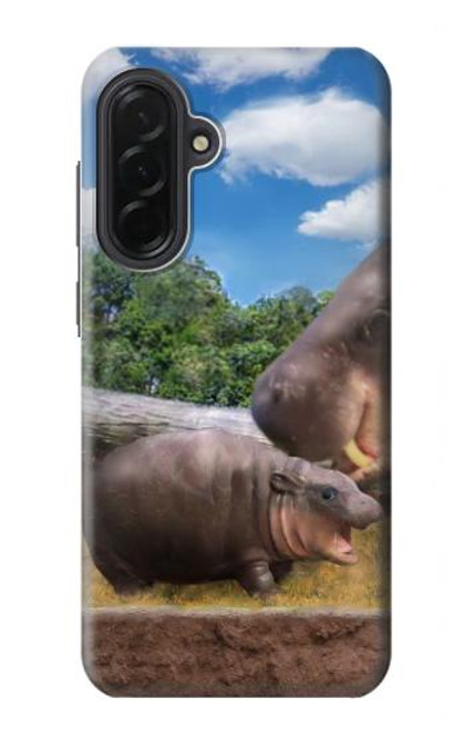 S4031 Bébé hippopotame Famille d'hippopotames Etui Coque Housse pour Samsung Galaxy A36
