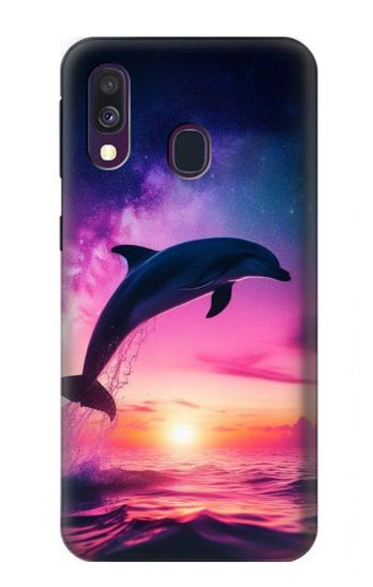 S3980 Dauphin, coucher de soleil, Voie lactée Etui Coque Housse pour Samsung Galaxy A40 S3980 Dauphin, coucher de soleil, Voie lactée Etui Coque Housse pour Samsung Galaxy A40