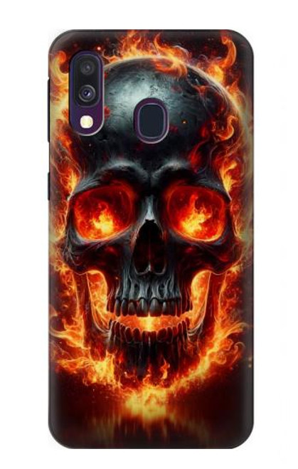 S3986 Crâne de feu Etui Coque Housse pour Samsung Galaxy A40 S3986 Crâne de feu Etui Coque Housse pour Samsung Galaxy A40