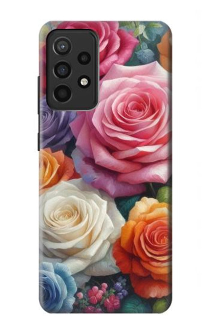 S3975 Peinture de roses colorées Etui Coque Housse pour Samsung Galaxy A52, Galaxy A52 5G