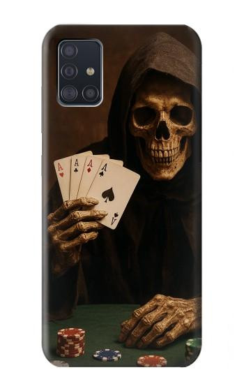 S3994 Gagner au poker avec la Faucheuse Etui Coque Housse pour Samsung Galaxy A51