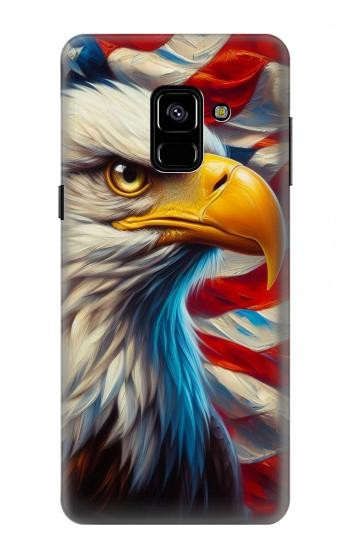 S3967 Pygargue à tête blanche, drapeau américain Etui Coque Housse pour Samsung Galaxy A8 (2018)