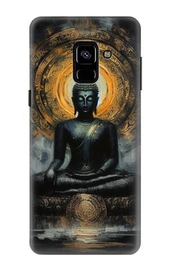 S3968 Bouddha noir Etui Coque Housse pour Samsung Galaxy A8 (2018)
