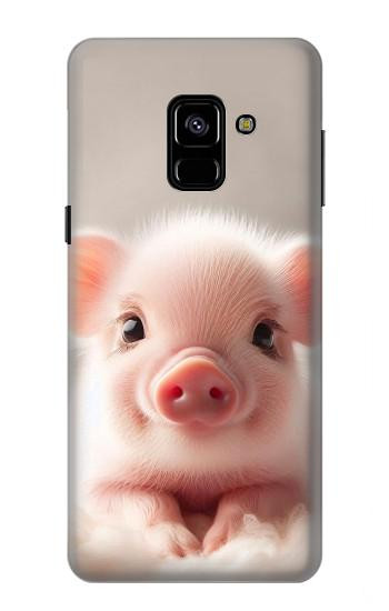 S3979 Bébé cochon mignon Etui Coque Housse pour Samsung Galaxy A8 (2018)