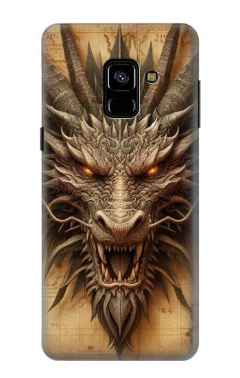 S3981 Vieille carte avec tête de dragon Etui Coque Housse pour Samsung Galaxy A8 (2018)