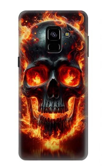 S3986 Crâne de feu Etui Coque Housse pour Samsung Galaxy A8 (2018)