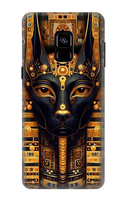 S3992 Anubis noir et or Etui Coque Housse pour Samsung Galaxy A8 (2018)