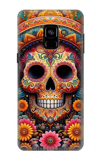 S3999 Peinture de crâne mexicain Etui Coque Housse pour Samsung Galaxy A8 (2018)