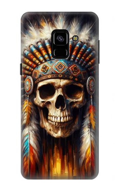 S4016 Crâne amérindien Etui Coque Housse pour Samsung Galaxy A8 (2018)