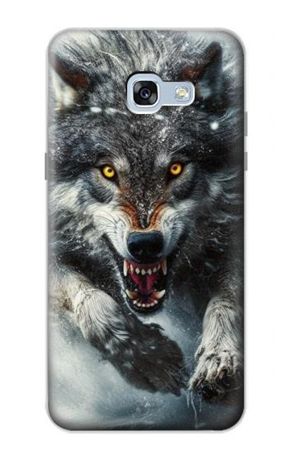 S3965 Loup en colère courant Etui Coque Housse pour Samsung Galaxy A5 (2017)