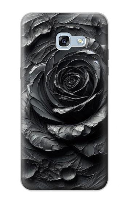 S3969 Rose noire, coup de pinceau dur Etui Coque Housse pour Samsung Galaxy A5 (2017)